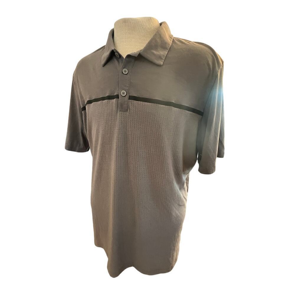 ADIDAS climacool  3/4 BUTTON NECK POLO GRAY AND BLACK MENS SIZE XL